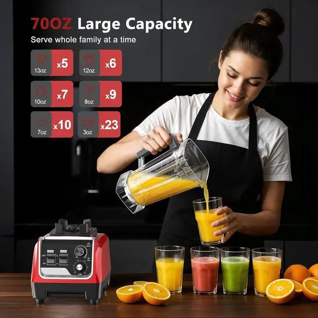 Alt view image 4 of 7 - Blender for Smoothies with 1800 Watt Motor Powerful Countertop Blenders for Kitchen 70OZ Large Capacity Smoothie Blender and Grinder Combo for Ice Crush Frozen Drinks Puree