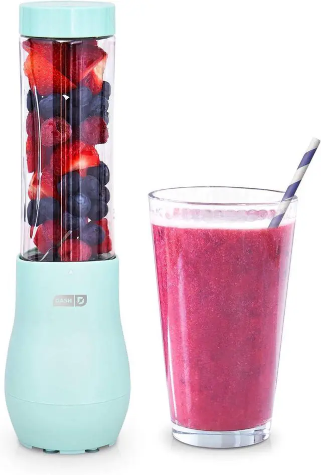 Main image of Dash Mighty Mini 10 oz Compact Personal Bottle Blender with Travel Lid, Aqua