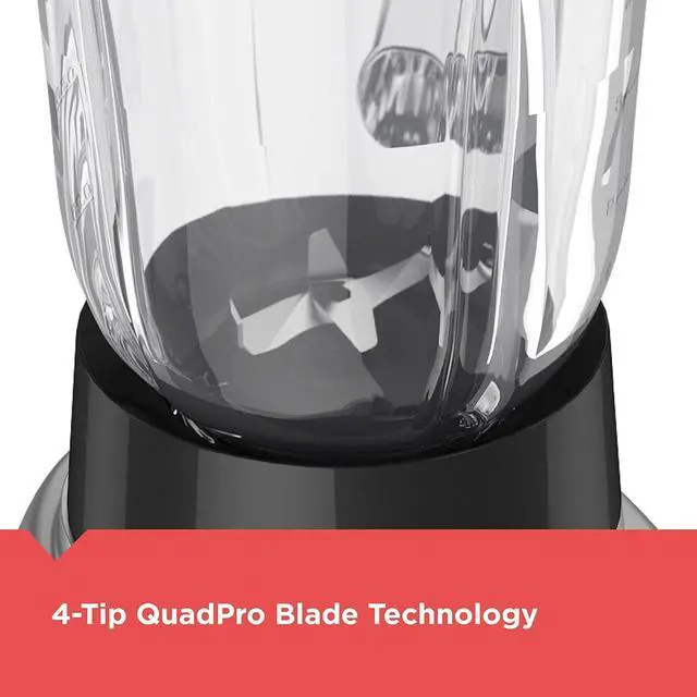 Alt view image 4 of 7 - BLACK+DECKER PowerCrush Countertop Blender, 6-Cup Glass Jar, For Smoothies and More, Stainless Steel Blade, 4 Speed Settings to Puree, Crush Ice, Chop, Dice, and Pulse, Dishwasher Safe, 700W Motor