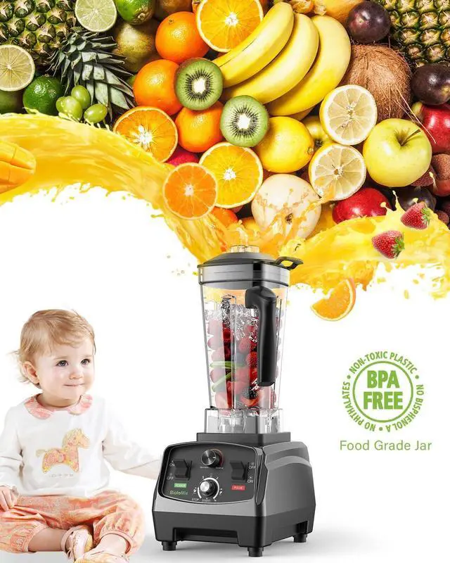 Alt view image 4 of 7 - BioloMix Professional Blender,Smoothie Blender,Blender for Kitchen with 2200-Watt Motor,68 Oz Large Capacity,High Speed Blender for Shakes, Smoothies, Ice Crushing, Frozen Fruits (with Extra Parts)