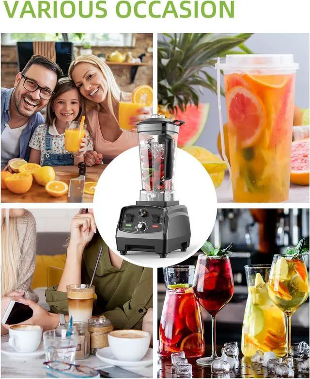 Alt view image 7 of 7 - BioloMix Professional Blender,Smoothie Blender,Blender for Kitchen with 2200-Watt Motor,68 Oz Large Capacity,High Speed Blender for Shakes, Smoothies, Ice Crushing, Frozen Fruits (with Extra Parts)
