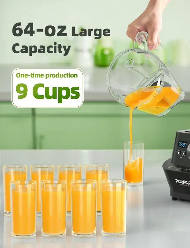 Alt view image 7 of 7 - Nuwave Infinity Commercial Blender, Heavy-Duty Smoothie Blender w/ 2.5HP Copper Motor & Laser-Cut Blades, Last 100 Years, Quick Ice Crushing, 64oz Tritan Jar, NSF Certified, 10 Speeds, Self-Cleaning