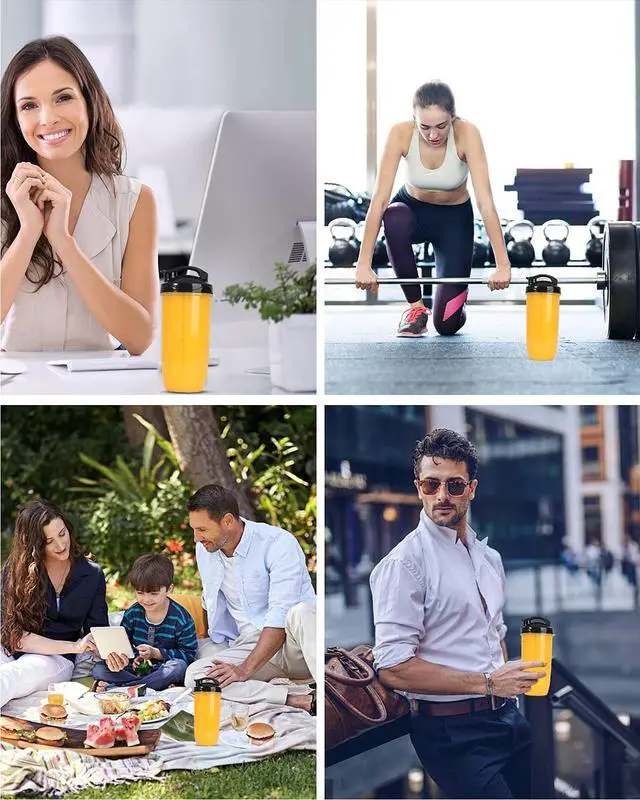 Alt view image 6 of 6 - Personal Blender for Shakes and Smoothies,Professional Kitchenblender with Blending & Grinding Blades, Portable Coffee Grinder with 24/10 OZ Travel Bottles, Adjustable Speeds Juice Blender