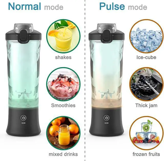 Alt view image 4 of 7 - DENOKIN Portable Blender 20oz Vessel, Cordless Personal Size Blender for Shakes and Smoothies with 6 Blade Small Blender for Kitchen, Home, Travel