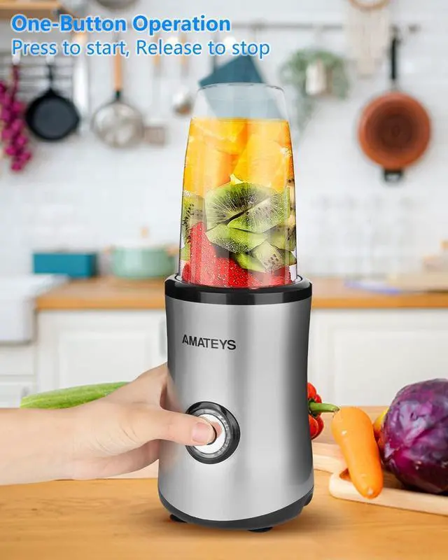 Alt view image 2 of 7 - Personal Blender with Button,350W Professional Kitchen Blender for Smoothies and Shakes,Portable Smoothie Maker Mixer,Easy Cleaning&Operation,Suitable for Carrying or Storage