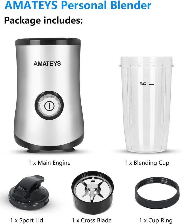 Alt view image 3 of 7 - Personal Blender with Button,350W Professional Kitchen Blender for Smoothies and Shakes,Portable Smoothie Maker Mixer,Easy Cleaning&Operation,Suitable for Carrying or Storage