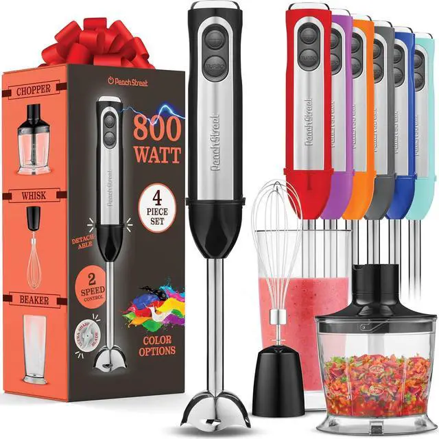 Main image of Multi-Use Immersion Blender Set, Hand Blender with Powerful Copper Motor 800W, High Speed, Turbo Mode, 3-in-1 Handheld Blender Stick Stainless Steel Blades, Whisk, Beaker, Measuring Marks, and Chopper