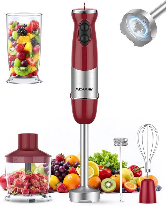 Main image of Immersion Blender Handheld 1000W 5 in 1 Corded Stick Hand Blender Kitchen with 12 Speed, BPA-Free, Mixing Beaker, Chopper, Whisk, Milk Frother, Perfect Emulsifier for Soup, Baby Food, Sauce, Puree