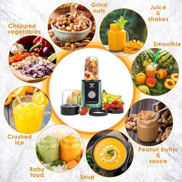 Alt view image 2 of 6 - Moss & Stone Smoothie Blender - Compact Personal Blender with Additional Cups for Frozen Drinks & To-Go Portable Cups with Lids
