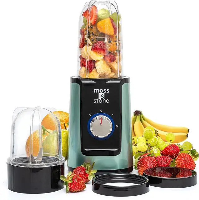 Main image of Moss & Stone Smoothie Blender - Compact Personal Blender with Additional Cups for Frozen Drinks & To-Go Portable Cups with Lids