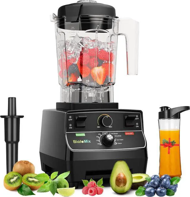 Main image of Professional Smoothie Blender, Countertop Blender, Commercial Blender 2200W High Power with 68oz Pitcher, Smart Timer, blenders for kitchen for smoothies, ice, Soup, fish, Dessert With 1 Juice Glass