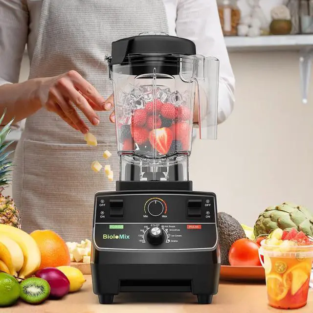 Alt view image 7 of 7 - Professional Smoothie Blender, Countertop Blender, Commercial Blender 2200W High Power with 68oz Pitcher, Smart Timer, blenders for kitchen for smoothies, ice, Soup, fish, Dessert With 1 Juice Glass