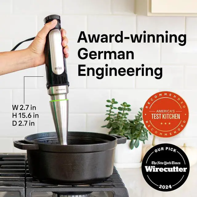 Alt view image 6 of 7 - Braun MultiQuick 7 3-in-1 Immersion Blender with Food Processor  Powerful Handheld Electric Stick Blender - Emulsifier for Chopping, Beating & Whisking - Ideal for Soup, Puree, Smoothies & More