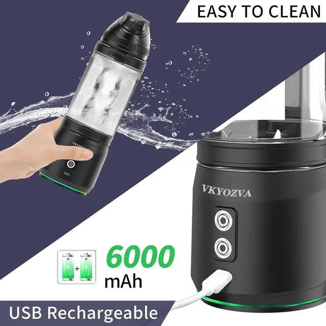 Alt view image 5 of 6 - Portable Blender,Anti-Jamming 300 Watt for Shakes and SmoothiesSporty bottle with a Travel Lid, Large, BLACK