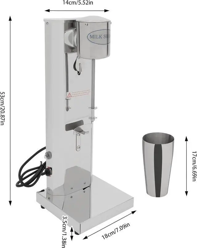 Alt view image 2 of 7 - Commercial Electric Milkshake Drink Mixer Shake Machine 180W Smoothie Milk Ice Cream Blender 650ML