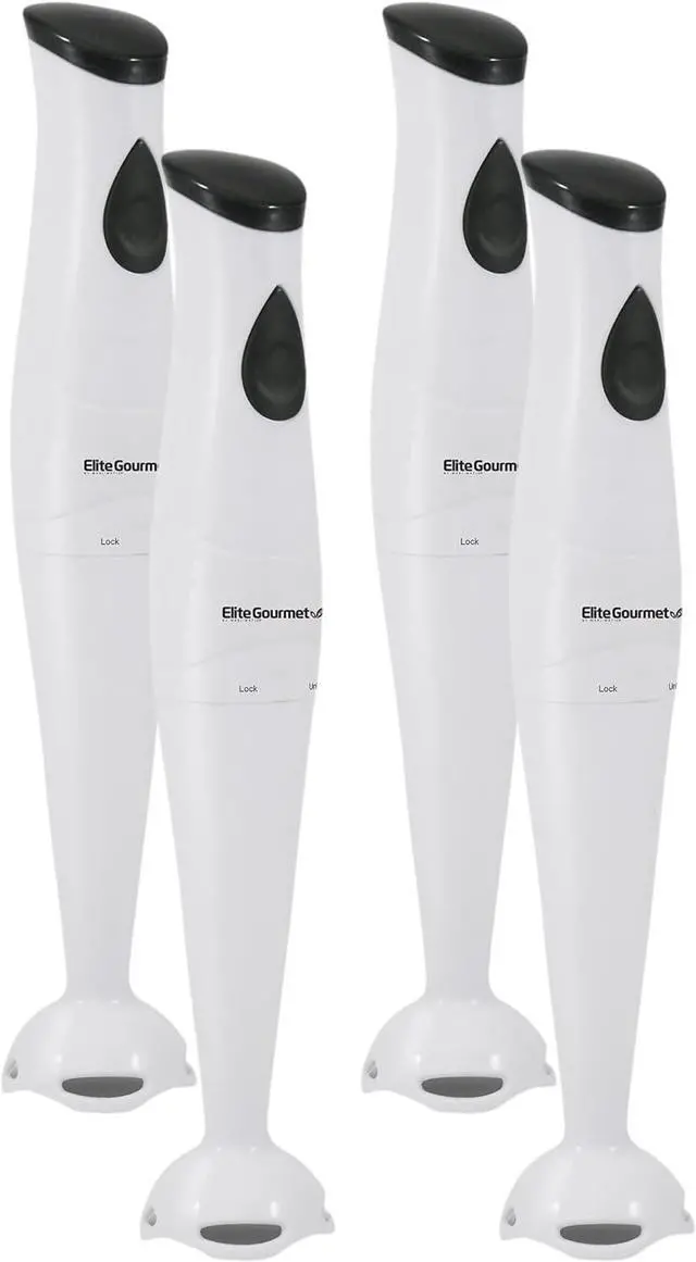 Main image of Elite Gourmet EHB-2425X Electric Immersion Hand Blender, Mixer, Chopper, 1-Touch Control Multi Purpose Electric Immersion Stick, Mixer, Chopper, 150 Watts, For Soups, Sauces, Baby Food, White