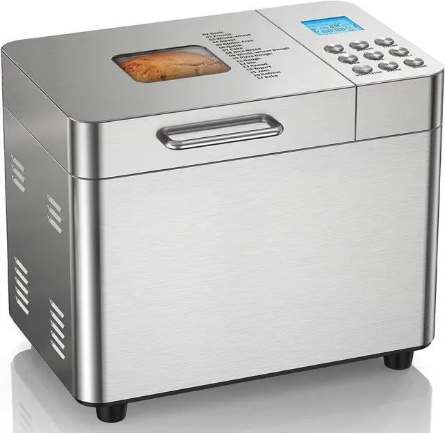 Main image of 2LB Bread Maker Machine, OSIPOTO 17 in 1 Automatic Stainless Steel Bread Machine, Non-stick, Beginner-Friendly Controls, 15 Hour Timer, Easy to Clean Low Noise, High Success Rate for Homemade Bread
