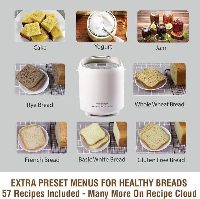 Alt view image 4 of 7 - KITCHENARM 19-in-1 HANDY Bread Machine with Homemade Cycle and Gluten Free Setting - Beginner Friendly 2LB 1.5LB 1LB White Bread Maker Machine with Recipes and Delay Timer