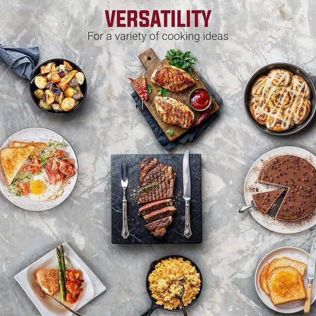 Alt view image 7 of 7 - Elite Gourmet EG-6203# Extra Deep 16"x13"x3.2" (10.5Qt.) Scratch Resistant, Easy Pour Spout Dishwasher Safe, Non-stick Electric Skillet with Glass Vented Lid, Adjustable Temperature, Black