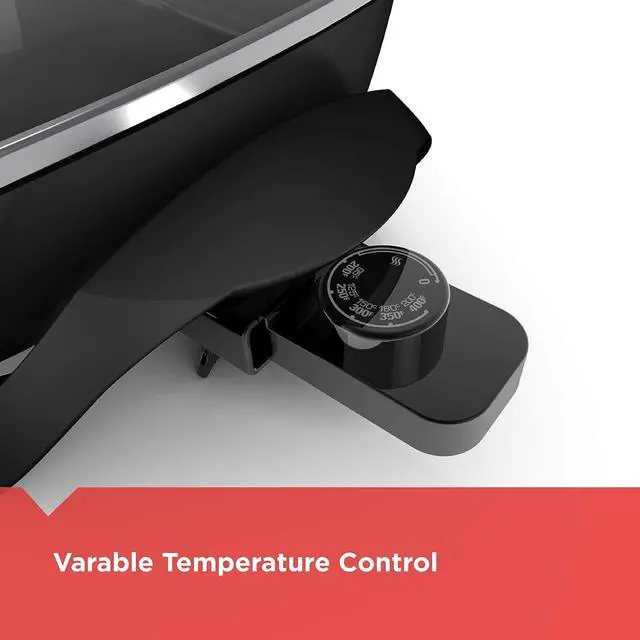 Alt view image 5 of 7 - BLACK+DECKER Electric Skillet, Variable Temperature Control, Nonstick Cooking Surface, Dishwasher Safe, Tempered Glass Lid, 12"x15"