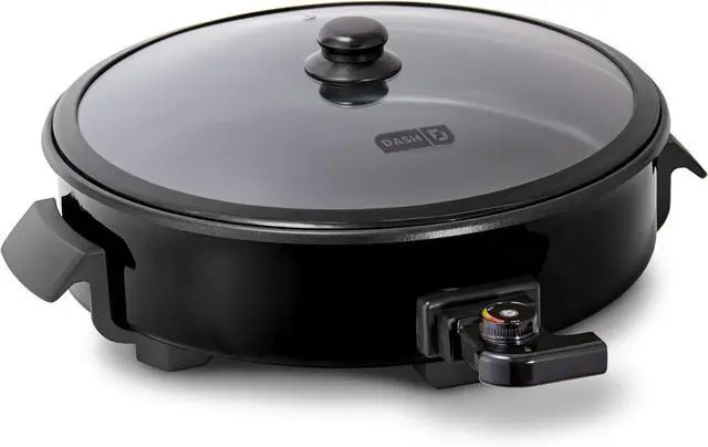 Main image of Dash Family Size Electric Skillet with 14 inch Nonstick Surface + Recipe Book for Pizza, Burgers, Cookies, Fajitas, Breakfast & More, 20 Cup Capacity, 1400-Watt - Black