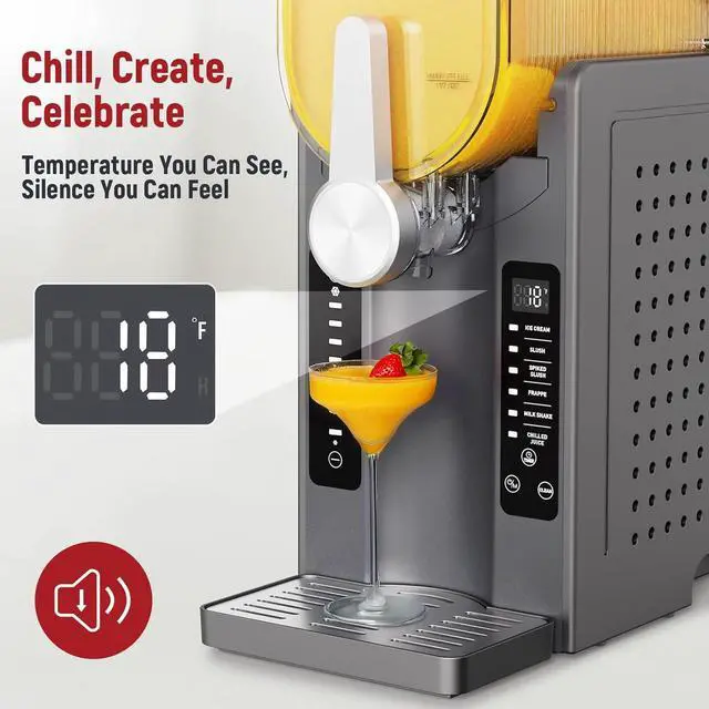 Alt view image 6 of 7 - Slushie Machine: No Ice Needed All-in-One Slushy Maker for Home, Real-Time Temp Display, Auto-Clean, 6 Preset | Frozen Margaritas, Cocktails, Frappés, Ice Cream, Smoothies, Milkshakes,Summer Parties