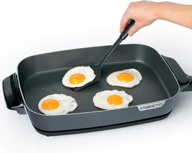 Alt view image 6 of 7 - Presto 06858 16-Inch Slimline Electric Skillet with Glass Cover - Nonstick, Adjustable Temperature, Black