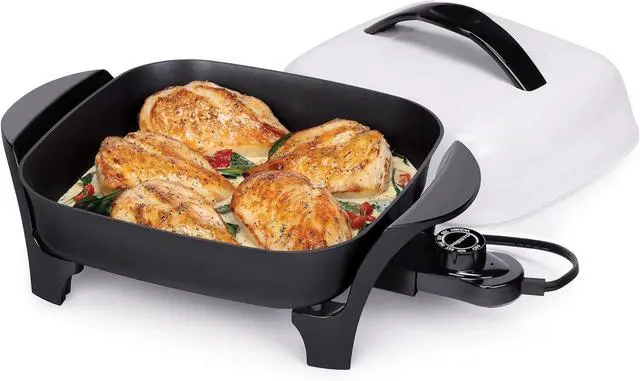 Alt view image 7 of 7 - Presto 06620 11-Inch Electric Skillet,Black/White