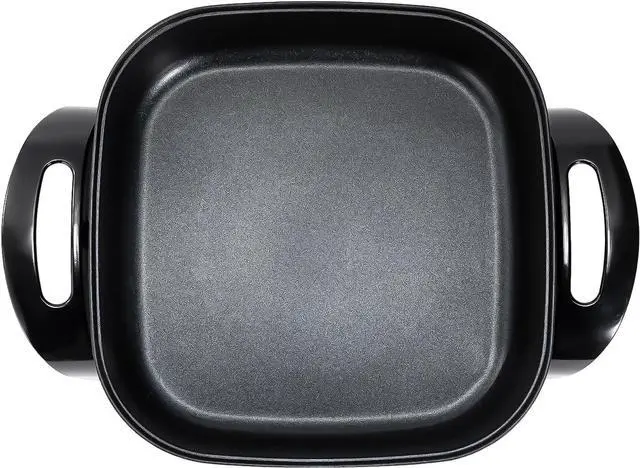 Alt view image 7 of 7 - Samoris Non-stick Electric Skillet with Glass Vented Lid, 17inch x 12inch(5 Quart) Frying Pan,Adjustable Temperature, Cool Touch Handles, Quick Even Heating,Scratch Resistant,1500W, Black