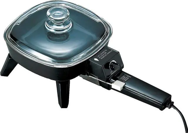 Main image of Brentwood SK-45 6" Non-Stick Electric Skillet with Glass Lid, Black, 7.7"D x 9"W x 6.6"H