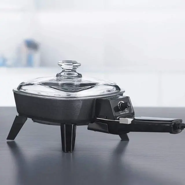 Alt view image 2 of 5 - Brentwood SK-45 6" Non-Stick Electric Skillet with Glass Lid, Black, 7.7"D x 9"W x 6.6"H