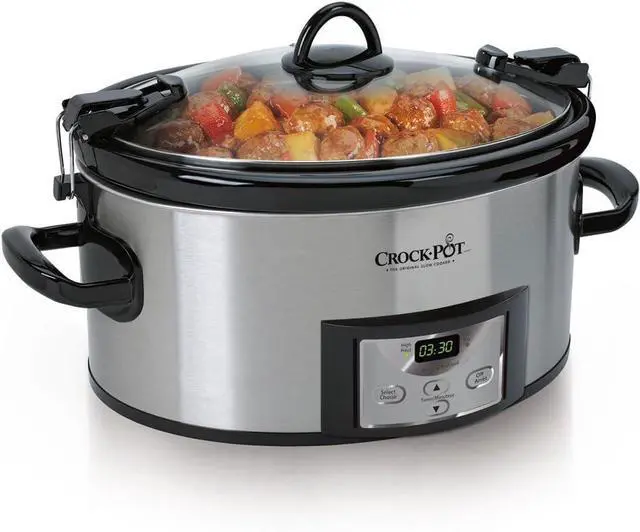 Main image of Crock-Pot 6 Quart Cook & Carry Programmable Slow Cooker with Digital Timer Stainless Steel (CPSCVC60LL-S) pack of 1