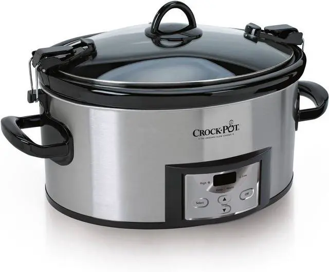 Alt view image 2 of 7 - Crock-Pot 6 Quart Cook & Carry Programmable Slow Cooker with Digital Timer Stainless Steel (CPSCVC60LL-S) pack of 1