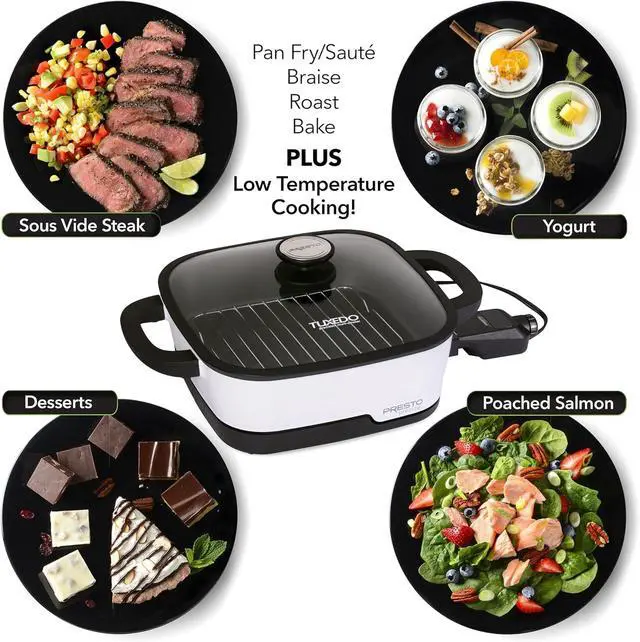 Alt view image 5 of 7 - Presto 07118 Tuxedo Digital Precision Skillet Multi-Cooker