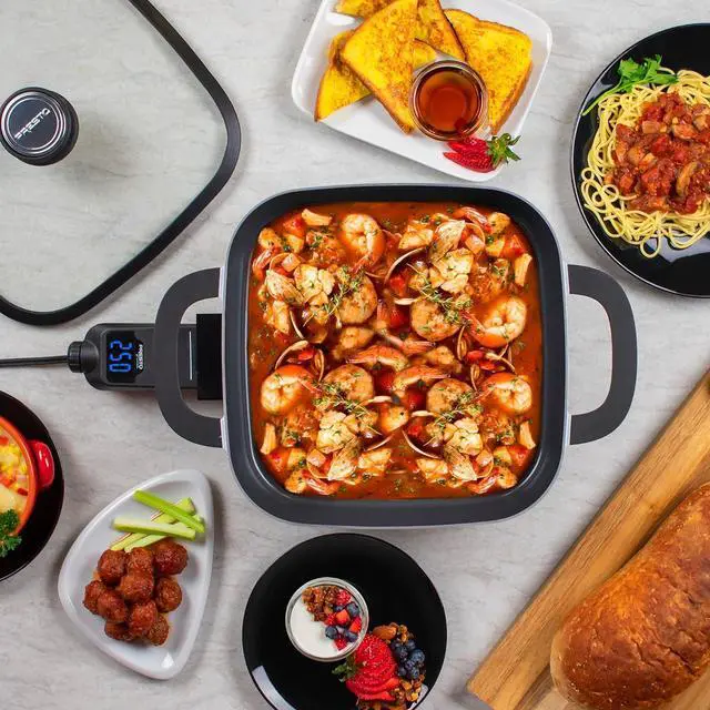 Alt view image 7 of 7 - Presto 07118 Tuxedo Digital Precision Skillet Multi-Cooker