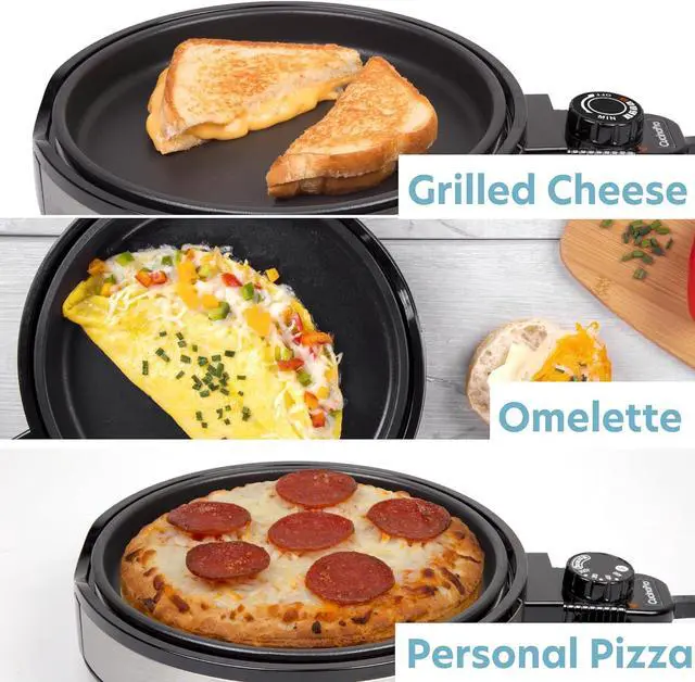 Alt view image 5 of 7 - Multi Baker Deluxe- Baking Made Easy- Electric Appliance w Temp Control 3 Interchangeable Skillets for Grilling, Baking, Dessert Making- Grilled Cheese Omelets Pizza Sandwiches Cake Pops, Gift for Mom