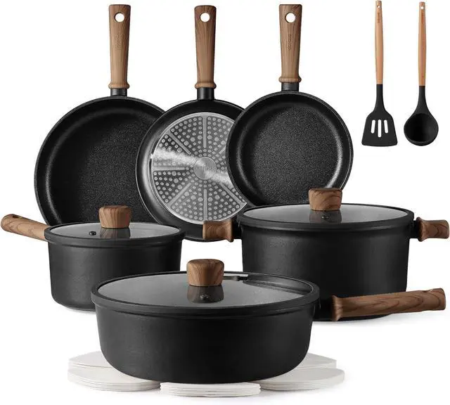 Main image of CAROTE Nonstick Pots and Pans, Induction Cookware Set 16pcs Kitchen Cooking Sets, Pot and Pan Non Stick w/Frying pan (PFOS, PFOA Free)