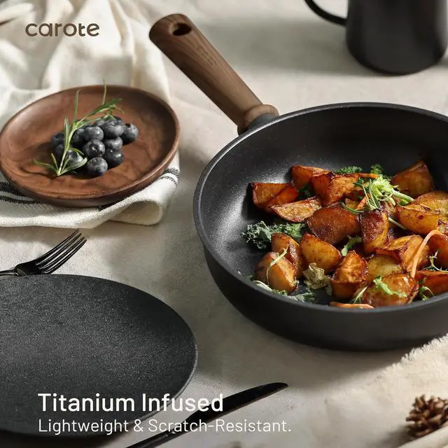 Alt view image 5 of 7 - CAROTE Nonstick Pots and Pans, Induction Cookware Set 16pcs Kitchen Cooking Sets, Pot and Pan Non Stick w/Frying pan (PFOS, PFOA Free)