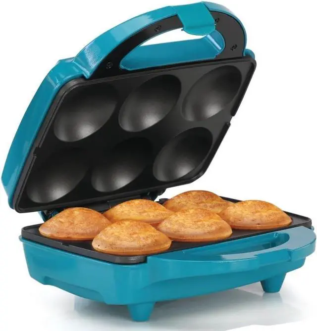Main image of Holstein Housewares Non-Stick Cupcake Maker, Teal - Makes 6 Cupcakes, Muffins, Cinnamon Buns - Birthdays, Holidays, and More