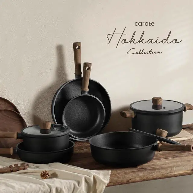 Alt view image 7 of 7 - CAROTE Nonstick Pots and Pans, Induction Cookware Set 16pcs Kitchen Cooking Sets, Pot and Pan Non Stick w/Frying pan (PFOS, PFOA Free)