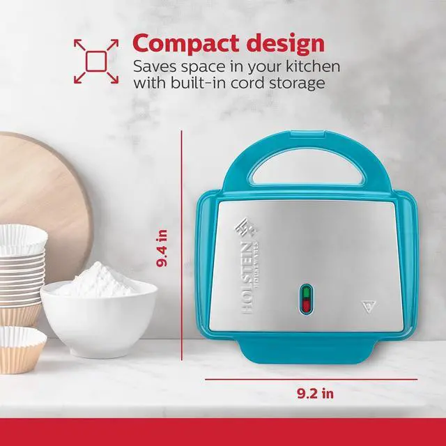 Alt view image 7 of 7 - Holstein Housewares Non-Stick Cupcake Maker, Teal - Makes 6 Cupcakes, Muffins, Cinnamon Buns - Birthdays, Holidays, and More