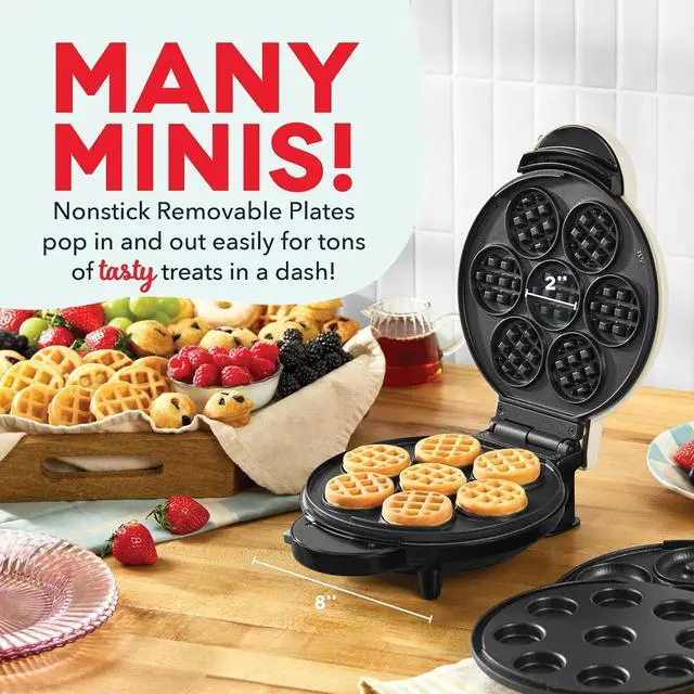 Alt view image 4 of 6 - DASH MultiMaker Treat Maker System, Mini Donuts, Waffle Bites, Mini Cupcakes - Cream