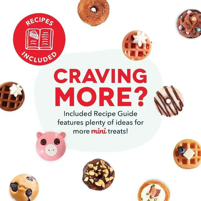 Alt view image 6 of 6 - DASH MultiMaker Treat Maker System, Mini Donuts, Waffle Bites, Mini Cupcakes - Cream