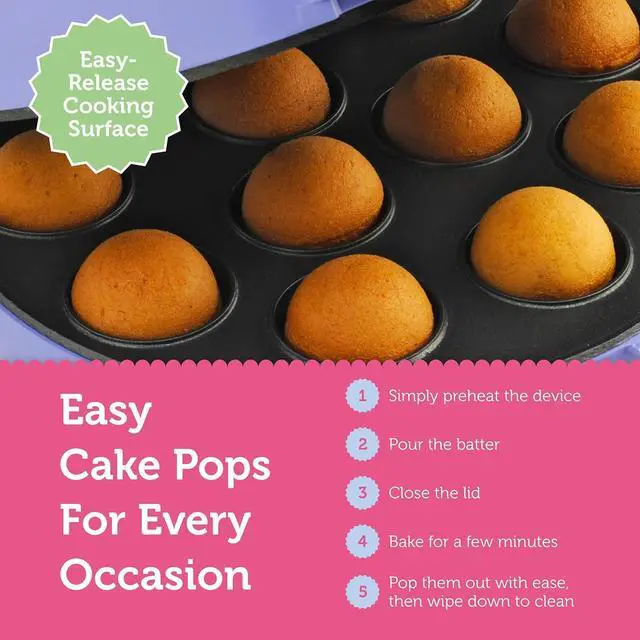 Alt view image 5 of 7 - Cake Pop Maker by Select Brands - Kit for Birthdays & More - Includes Decorating Stand & 50 Sticks - Features Non-Stick Coating - Makes 12 Cake Pops