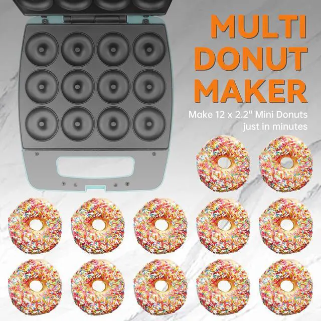 Alt view image 2 of 6 - Baker's Friend Mini Donut Maker Machine, Bake 12 Mini Doughnuts, Maquina Para Hacer Donas, Perfect for Breakfast, Snacks, Desserts & More
