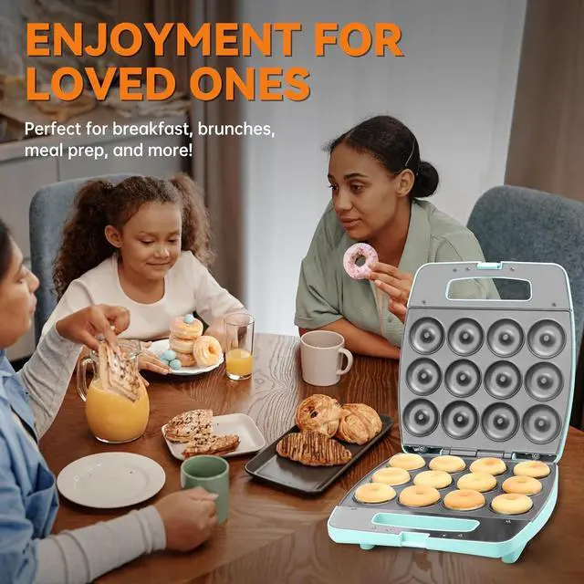 Alt view image 4 of 6 - Baker's Friend Mini Donut Maker Machine, Bake 12 Mini Doughnuts, Maquina Para Hacer Donas, Perfect for Breakfast, Snacks, Desserts & More
