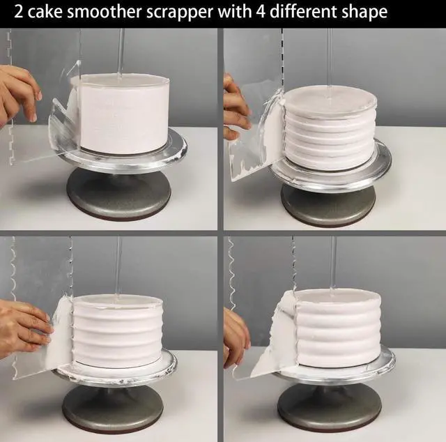 Alt view image 5 of 7 - Acrylic Cake Discs Set - Round Buttercream Cake Decorating Tools with 6 Acrylic Discs(2 Each of 6.5, 8.5, 10.5"), 2 Icing Scraper and 3 Center Dowel - for Serving Bake Goods