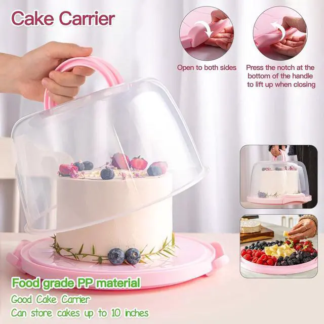 Alt view image 3 of 7 - Aluminum Alloy Revolving Cake Stand & Carrier - 268PCS Kit with 54 Piping Tips, Acrylic Cake Discs, Various Spatulas