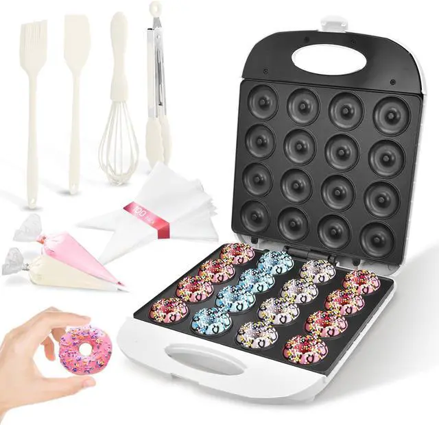 Alt view image 3 of 7 - DSP All in One Mini Donut Maker - Non-Stick, Cool Touch Electric Doughnut Machine for 16 Mini Donuts - 1400W Perfect for Breakfast, Snacks & Desserts