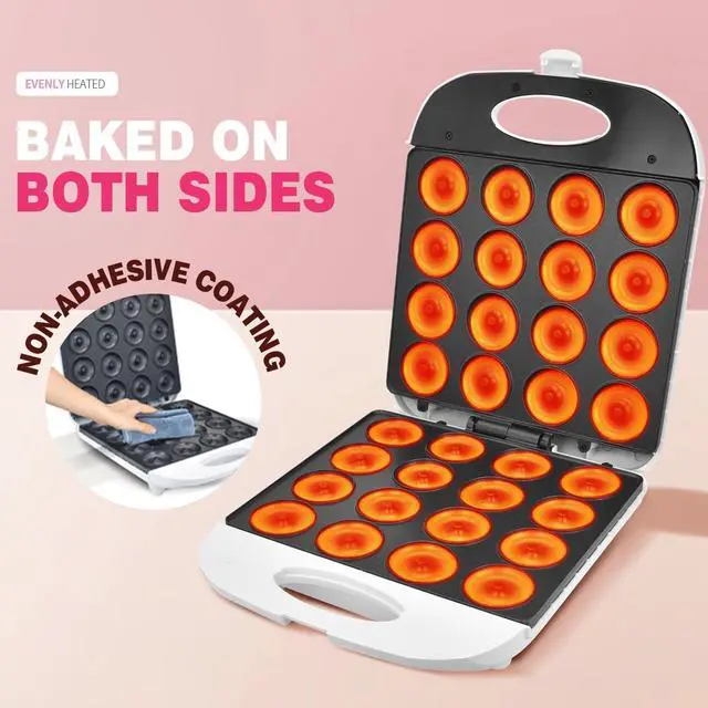 Alt view image 4 of 7 - DSP All in One Mini Donut Maker - Non-Stick, Cool Touch Electric Doughnut Machine for 16 Mini Donuts - 1400W Perfect for Breakfast, Snacks & Desserts